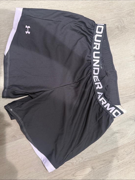 Under Armour Pants - Under Armour woman’s  Black Shorts with Light Purple Trim and Logo